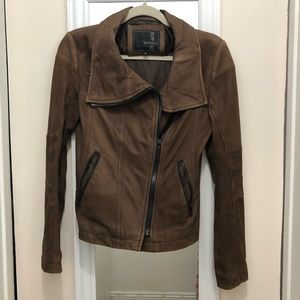 Brown Suede Bomber Jacket